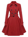 Cappotto aderente con revers in tinta unita marrone anni '50
