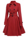 Cappotto aderente con revers in tinta unita marrone anni '50