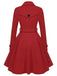 Cappotto aderente con revers in tinta unita marrone anni '50