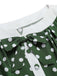 Abito patchwork con fiocco a pois verde anni '40