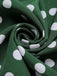 Abito patchwork con fiocco a pois verde anni '40