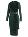 Abito glitterato con cintura e patchwork verde anni '60