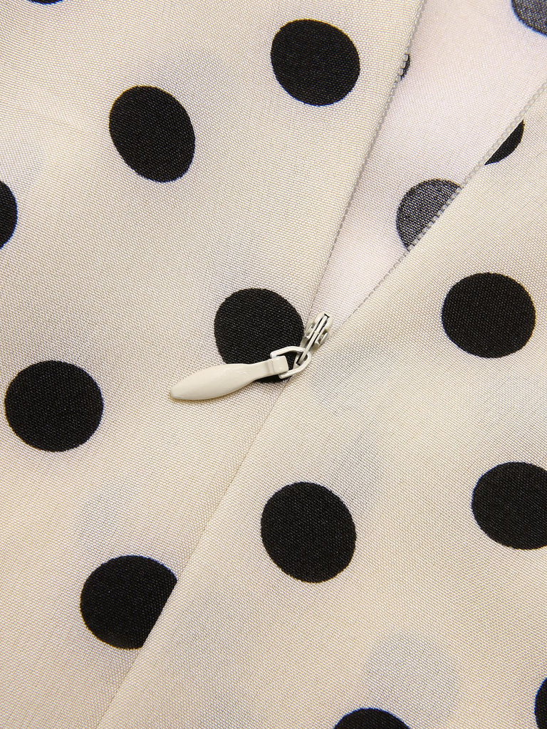 [Prevendita] Abito maniche a sbuffo scollo quadrato a pois arcobaleno anni '60