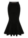 2PCS Top in velluto e gonna a sirena anni '30