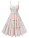Abito a righe spalline sottili multicolore anni '50