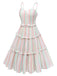 Abito a righe spalline sottili multicolore anni '50