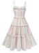 Abito a righe spalline sottili multicolore anni '50