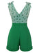 Tuta corta avocado con scollo a V in rete verde anni '50