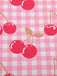 Abito ciliegie con spalline sottili rosa anni '50