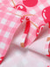 Abito ciliegie con spalline sottili rosa anni '50