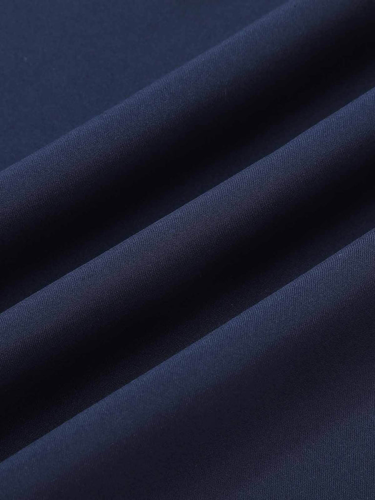 Tuta lunga a pois con scollo all'americana blu anni '40