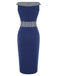 Abito a righe con bottoni blu scuro anni '60