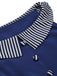 Abito a righe con bottoni blu scuro anni '60