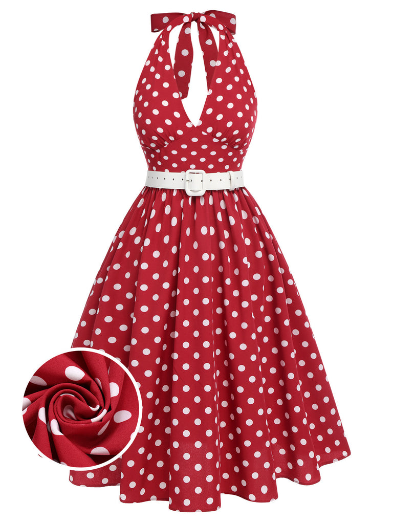 Abito rosso a pois anni '50