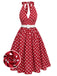 Abito rosso a pois anni '50