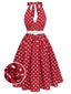 Abito rosso a pois anni '50