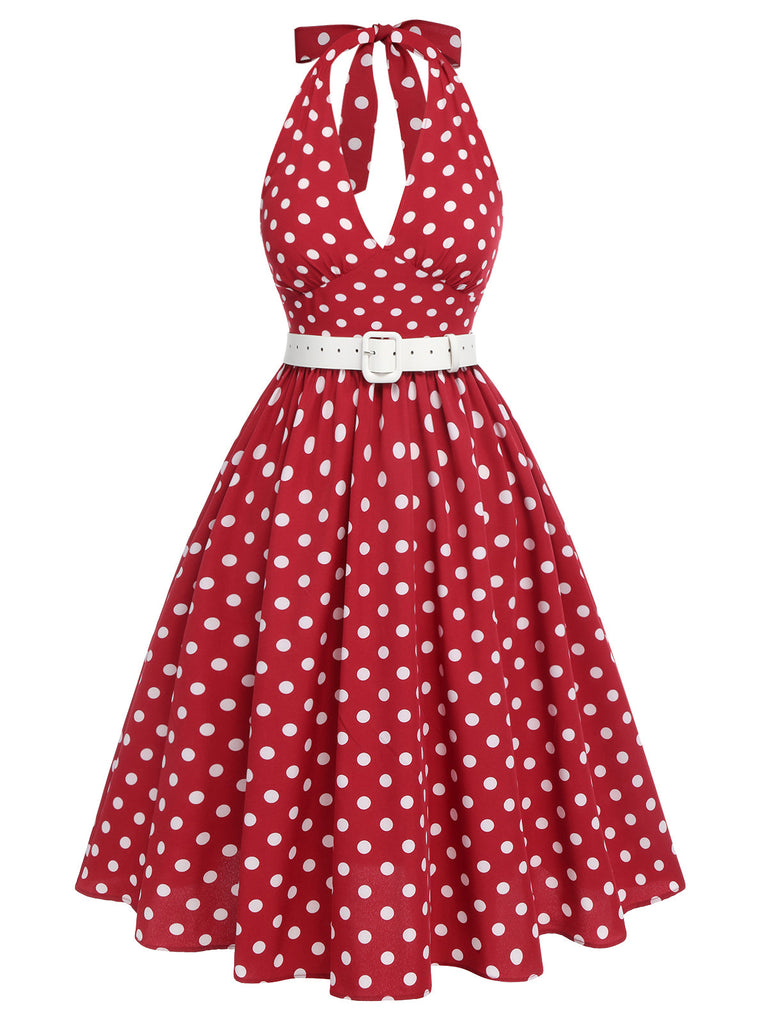 Abito rosso a pois anni '50
