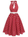 Abito rosso a pois anni '50