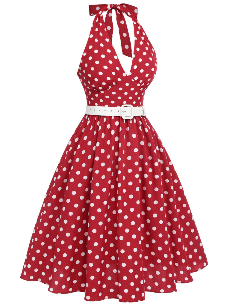 Abito rosso a pois anni '50