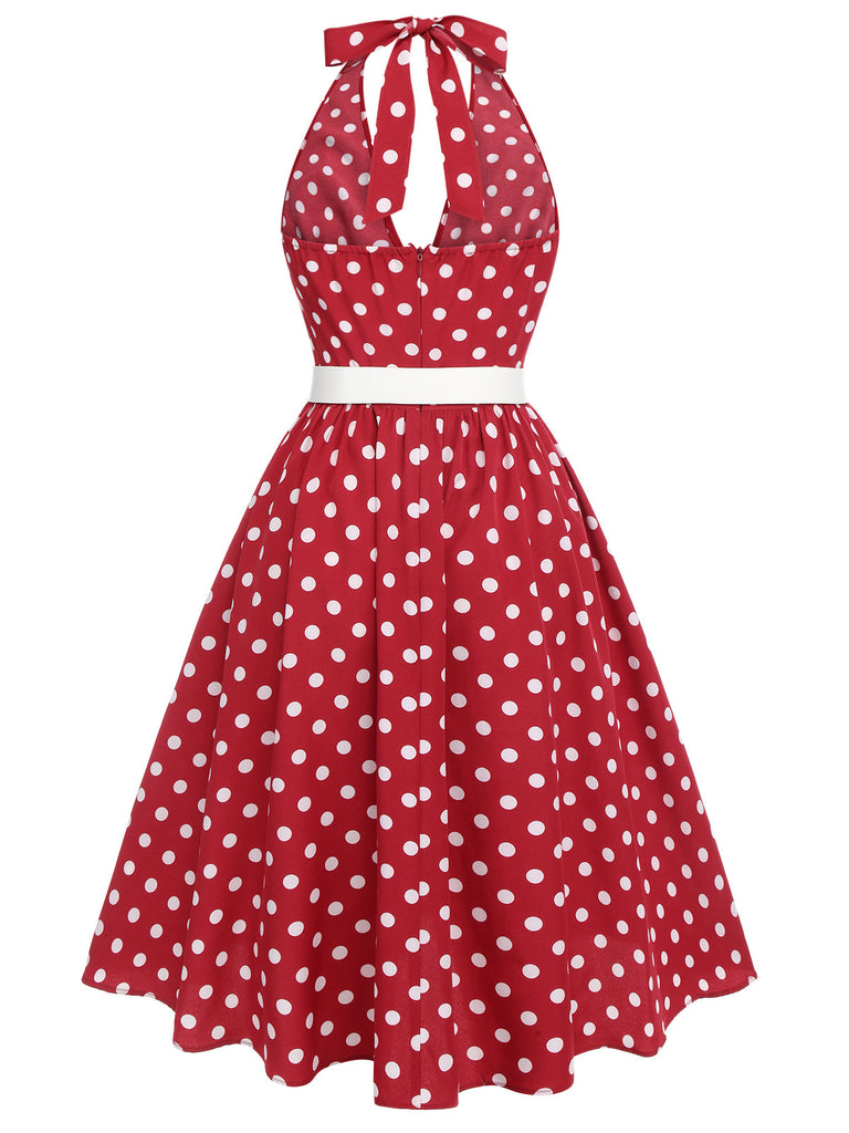 Abito rosso a pois anni '50