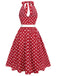 Abito rosso a pois anni '50