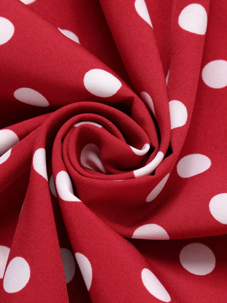 Abito rosso a pois anni '50