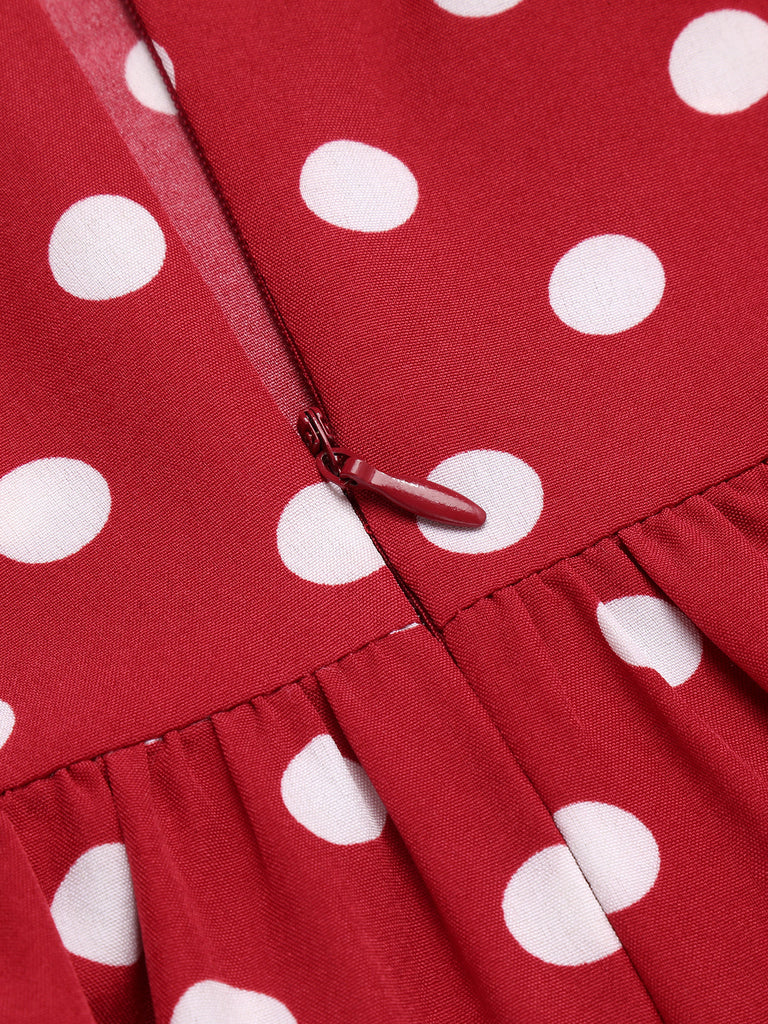 Abito rosso a pois anni '50