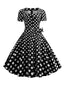 Abito con scollo quadrato fiocco a maniche corte anni '50