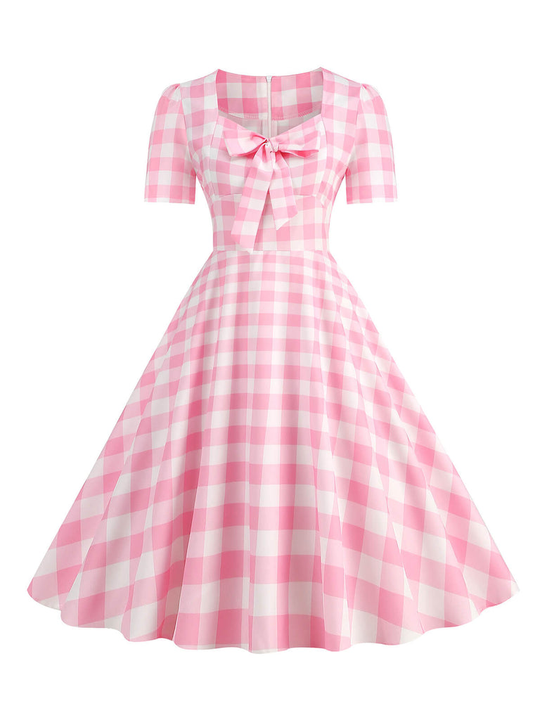 Abito a ruota pois fiocco a cuore nero anni '50