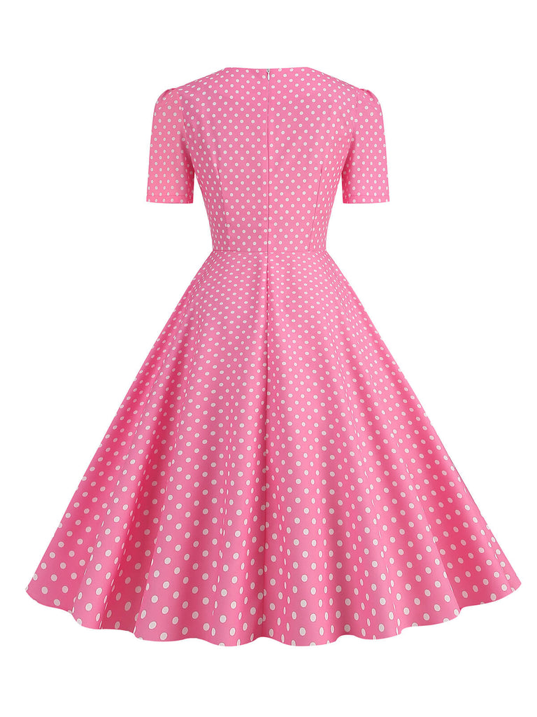Abito a ruota pois fiocco a cuore nero anni '50