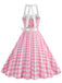 Abito a ruota a pois scollo all'americana anni '50