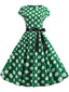 Abito a pois a maniche corte verde anni '50