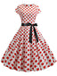 Abito a pois a maniche corte anni '50