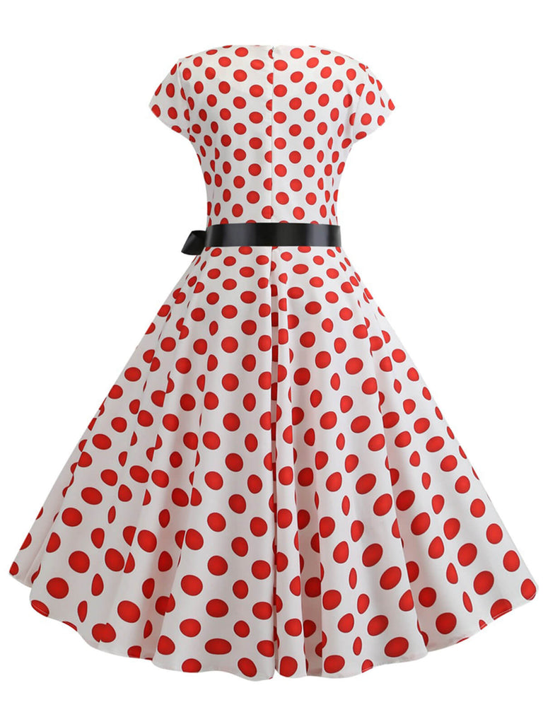 Abito a pois a maniche corte anni '50