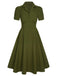 [Prevendita] Abito risvolto bottoni a tinta unita verde militare anni '40