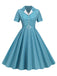 Abito a ruota plaid con revers cintura anni '50