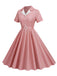Abito a ruota plaid con revers cintura anni '50