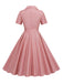 Abito a ruota plaid con revers cintura anni '50