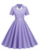 Abito a ruota plaid con revers cintura anni '50