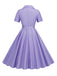 Abito a ruota plaid con revers cintura anni '50
