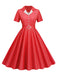 Abito a ruota plaid con revers cintura anni '50