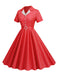 Abito a ruota plaid con revers cintura anni '50