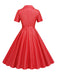 Abito a ruota plaid con revers cintura anni '50