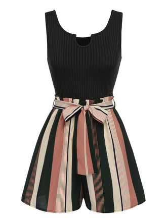 [Prevendita] Tuta corta in maglia a righe cintura anni '50