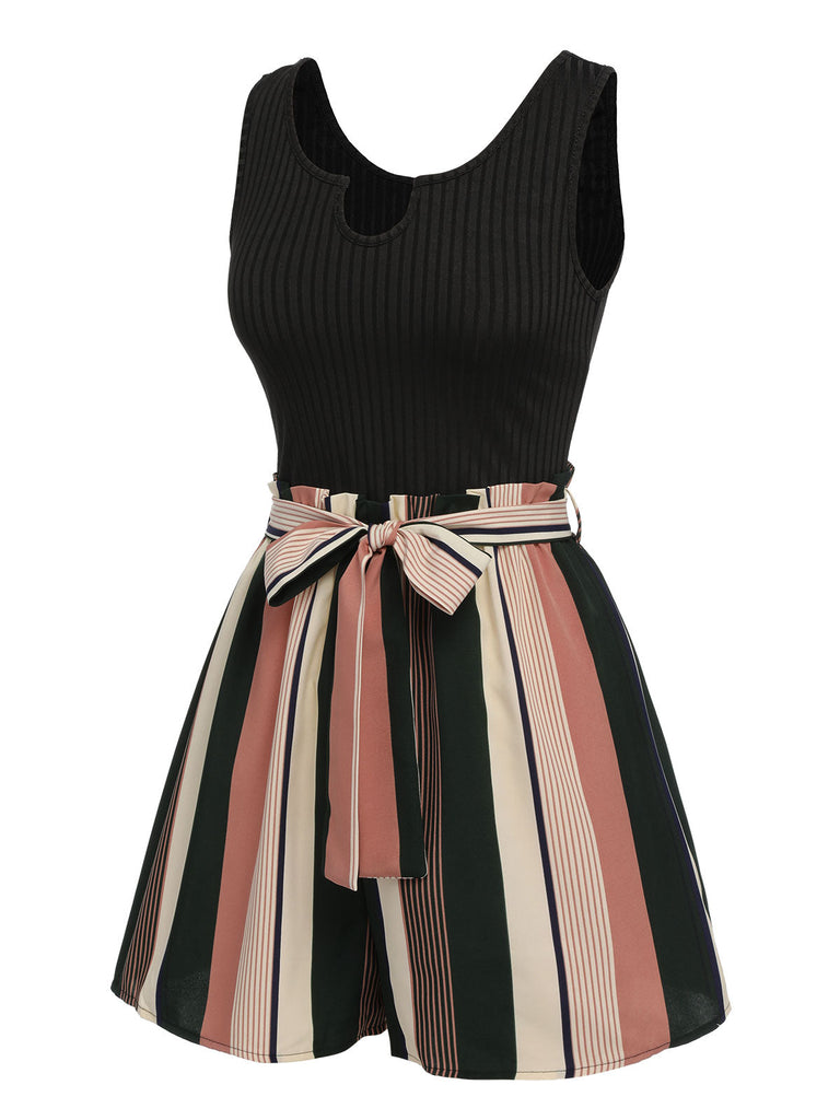 [Prevendita] Tuta corta in maglia a righe cintura anni '50