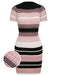 Abito aderente in maglia a righe color block anni '60