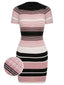 Abito aderente in maglia a righe color block anni '60