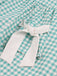 Abito plaid con risvolto e tasche a fiocco verde anni '50