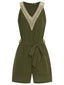 Tuta corta con scollo a V in pizzo verde militare anni '50