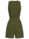 Tuta corta con scollo a V in pizzo verde militare anni '50